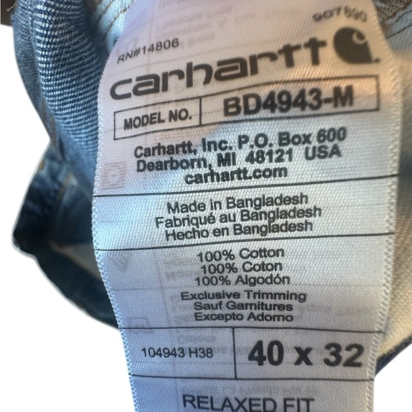 Men’s Carhartt Jeans Relaxed Fit 40x32 - Picture 3 of 5